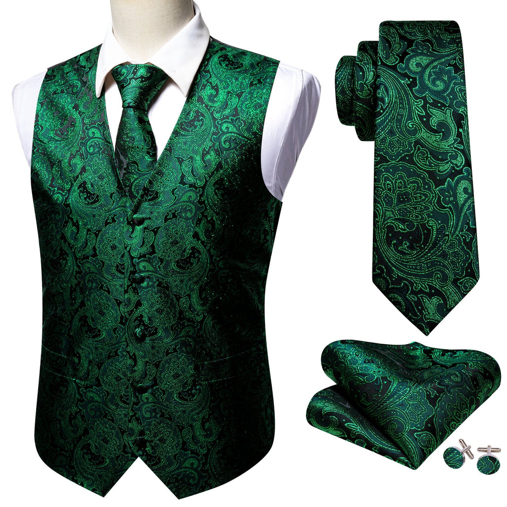 GentCrest Green Paisley Vest Set - Image 4