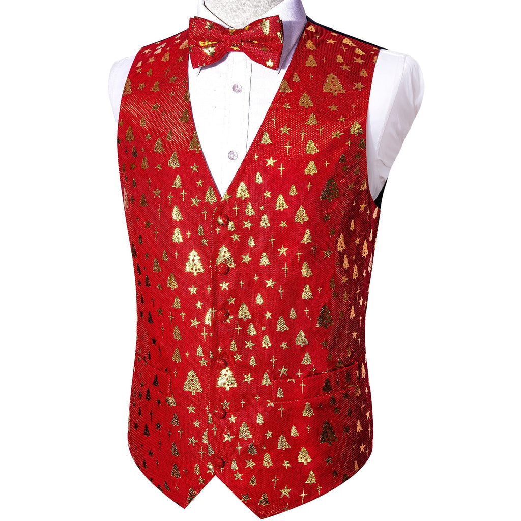 Crimson & Gold Christmas Tree Festive Vest Set - GentCrest - View 2