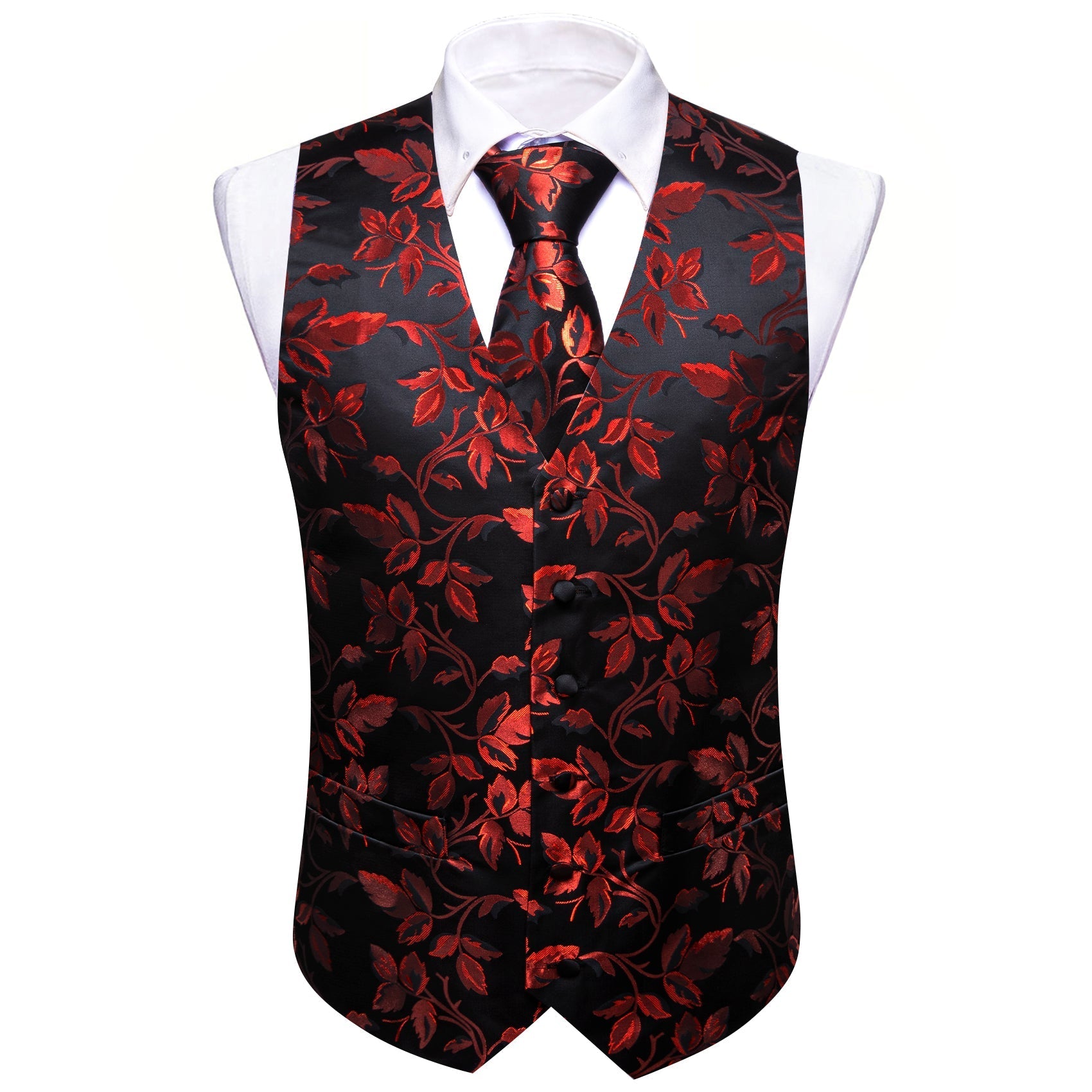 GentCrest Black Floral Vest Set - Image 4