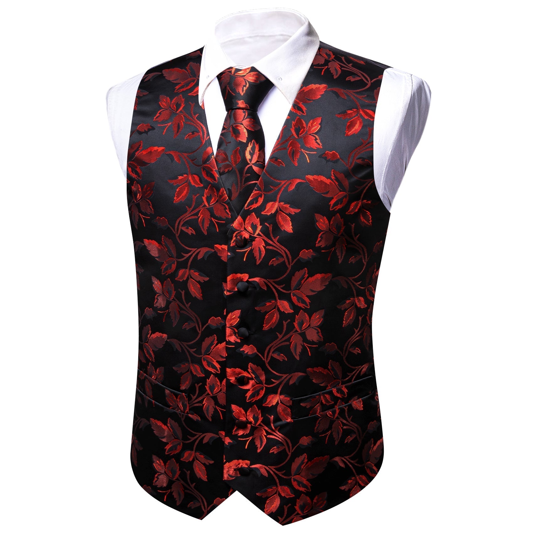 GentCrest Black Floral Vest Set - Image 5