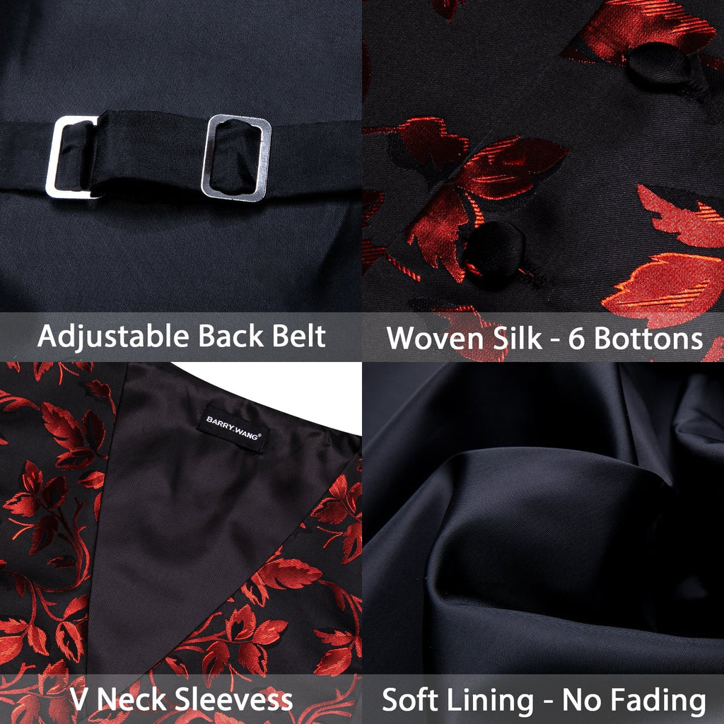 GentCrest Black Floral Vest Set - Image 7