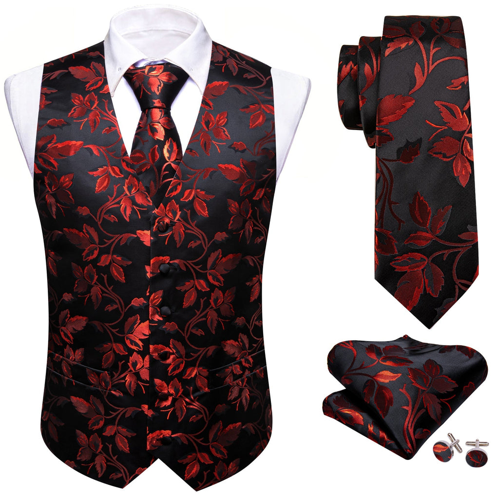 GentCrest Black Floral Vest Set - Image 2