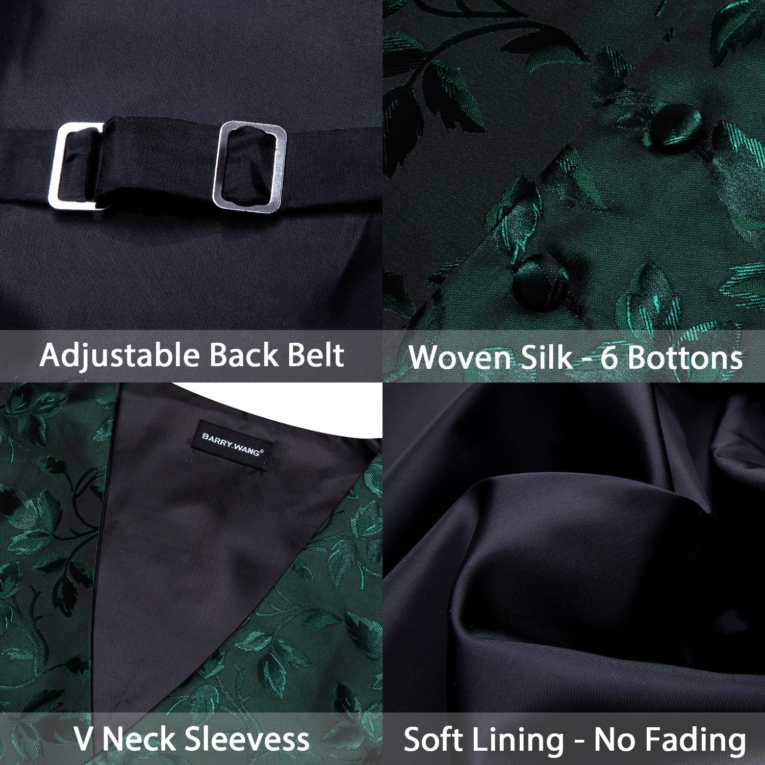 GentCrest Black Floral Vest Set - Image 7