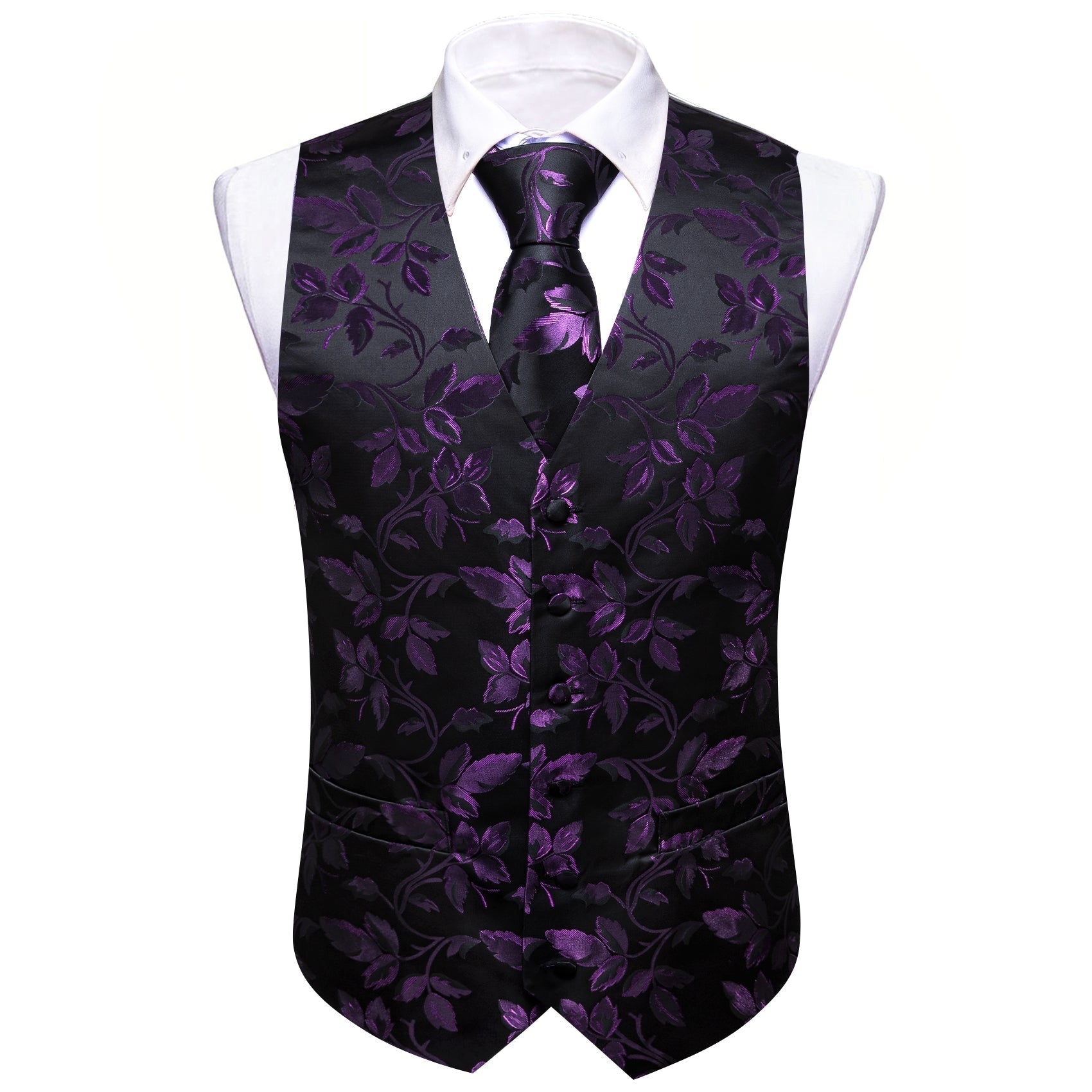 GentCrest Black Floral Vest Set - Image 4