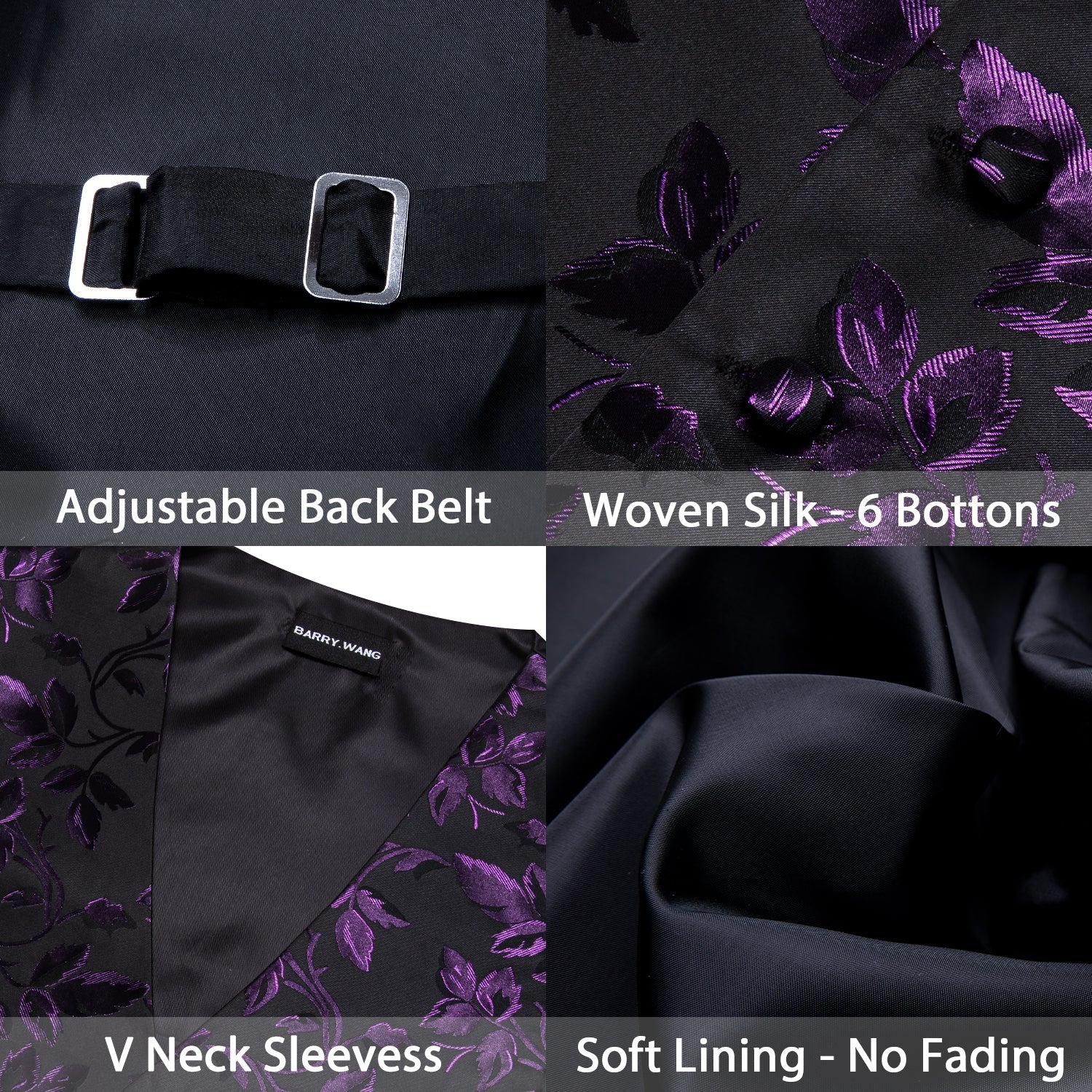GentCrest Black Floral Vest Set - Image 7