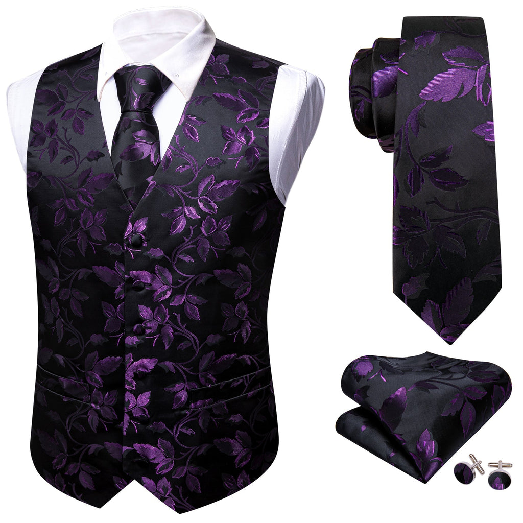 GentCrest Black Floral Vest Set - Image 3