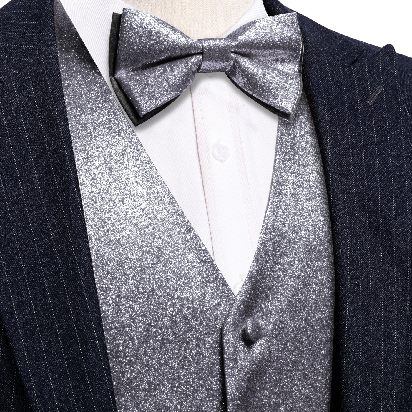 Shining Silver Vest Set - GentCrest
