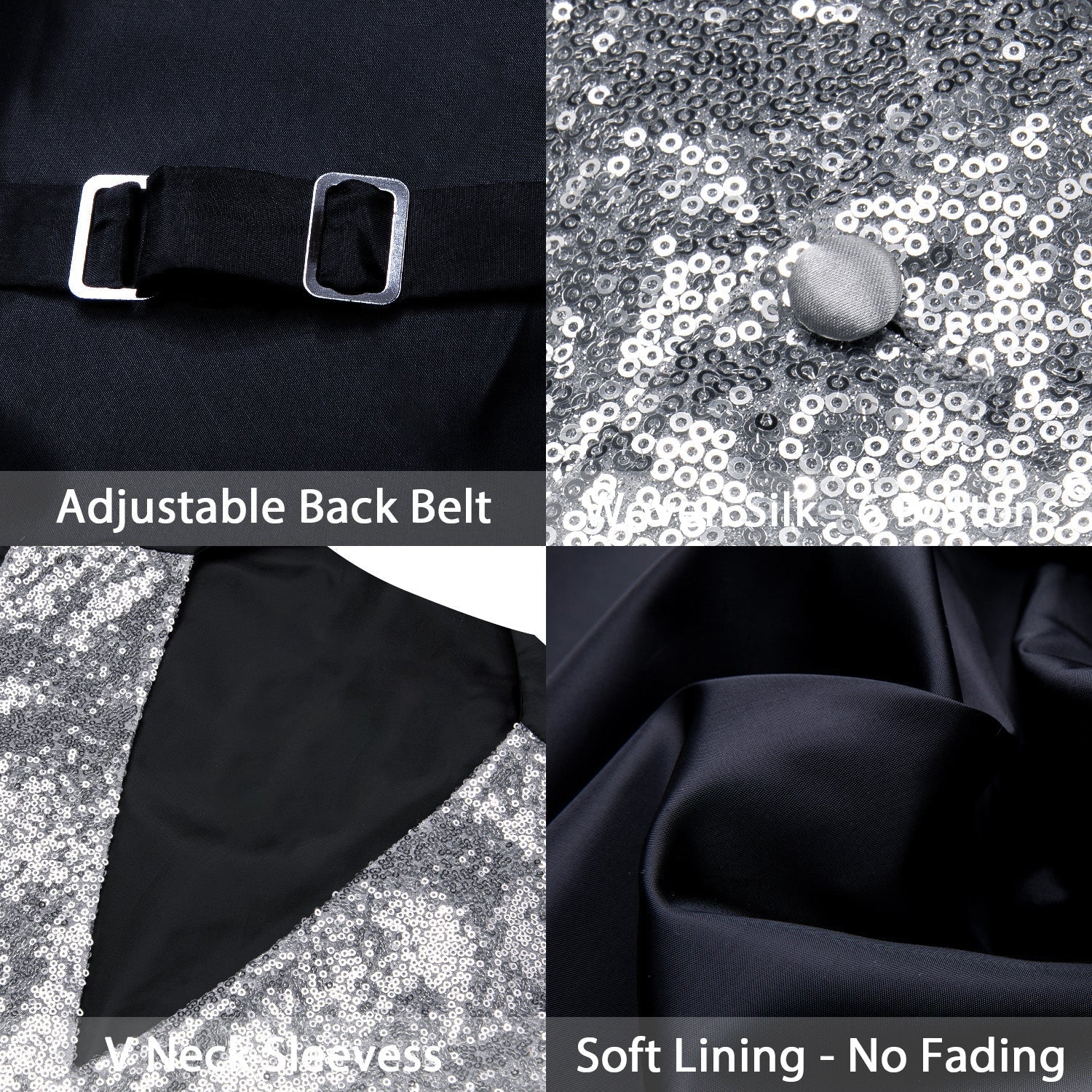 GentCrest Silver Solid Vest Set - Image 7