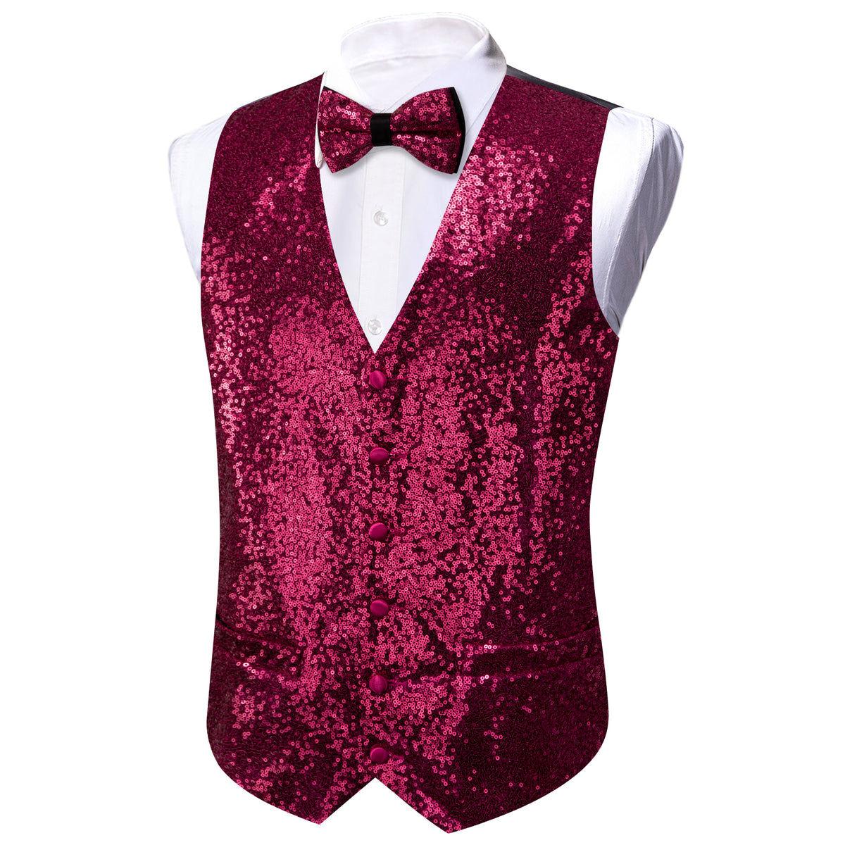 Purple Sequins Vest Set - GentCrest - View 5