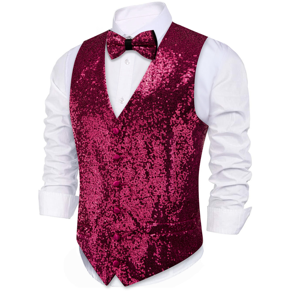 Purple Sequins Vest Set - GentCrest - View 3
