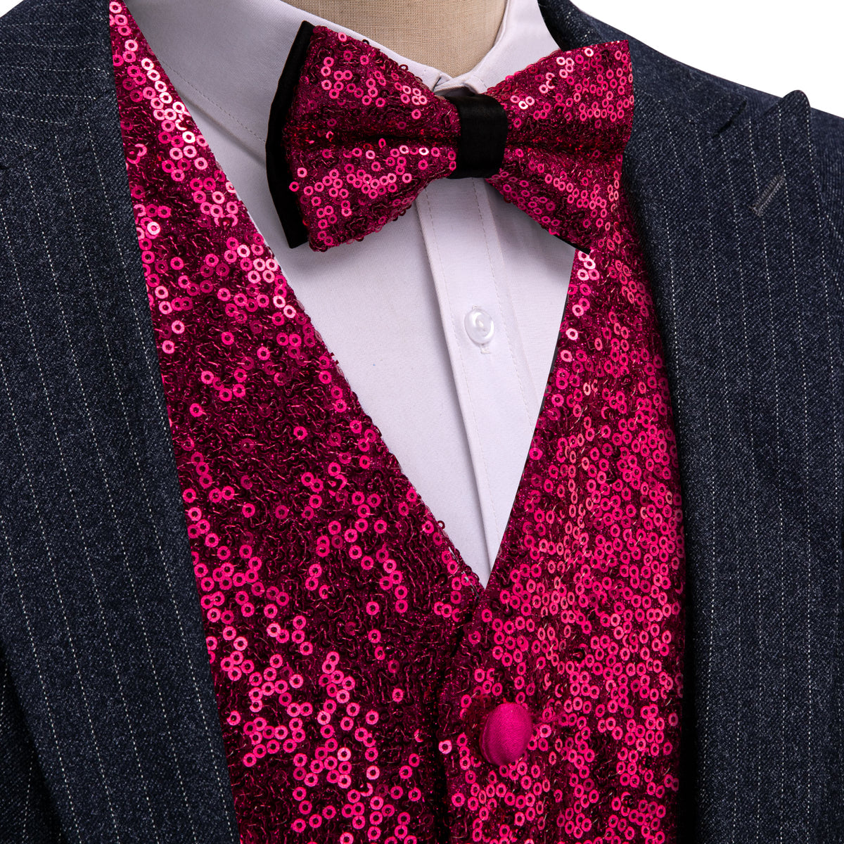 Purple Sequins Vest Set - GentCrest