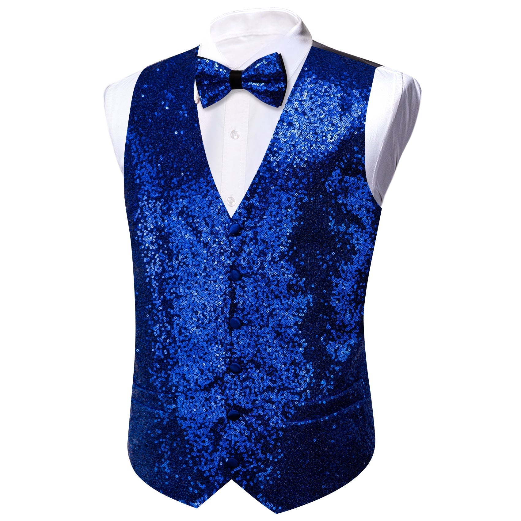 GentCrest Blue Sequin Vest Set - Image 5