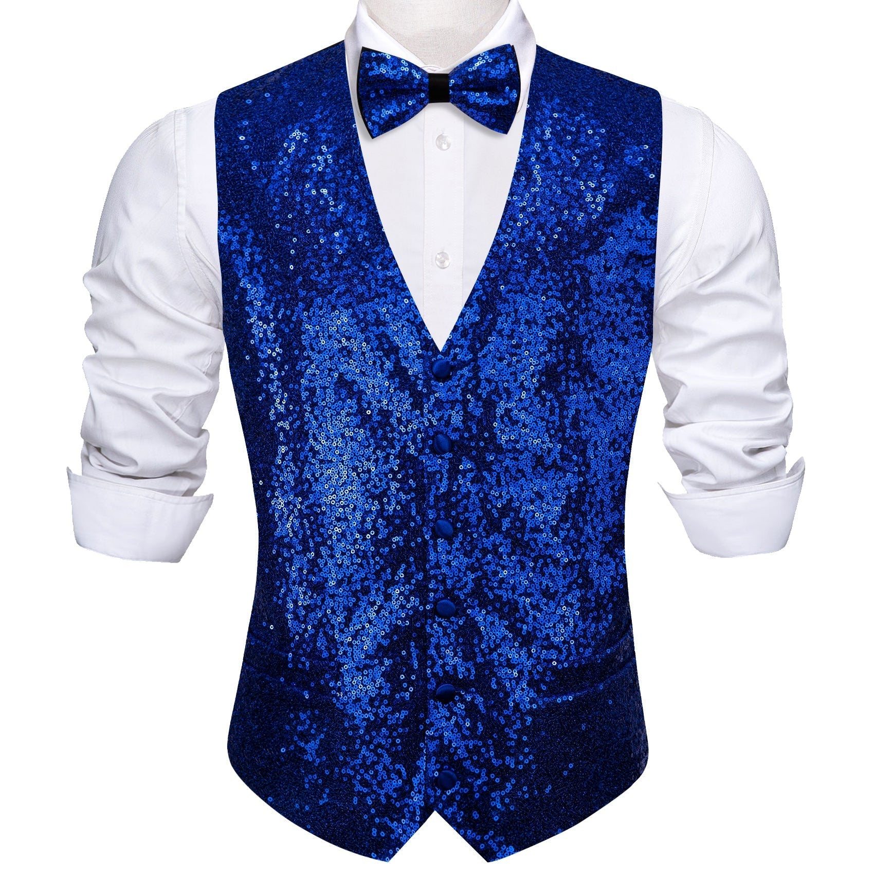 GentCrest Blue Sequin Vest Set - Image 2