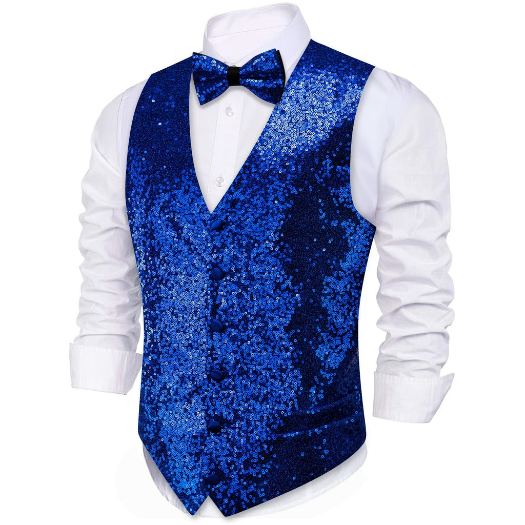 GentCrest Blue Sequin Vest Set - Image 3