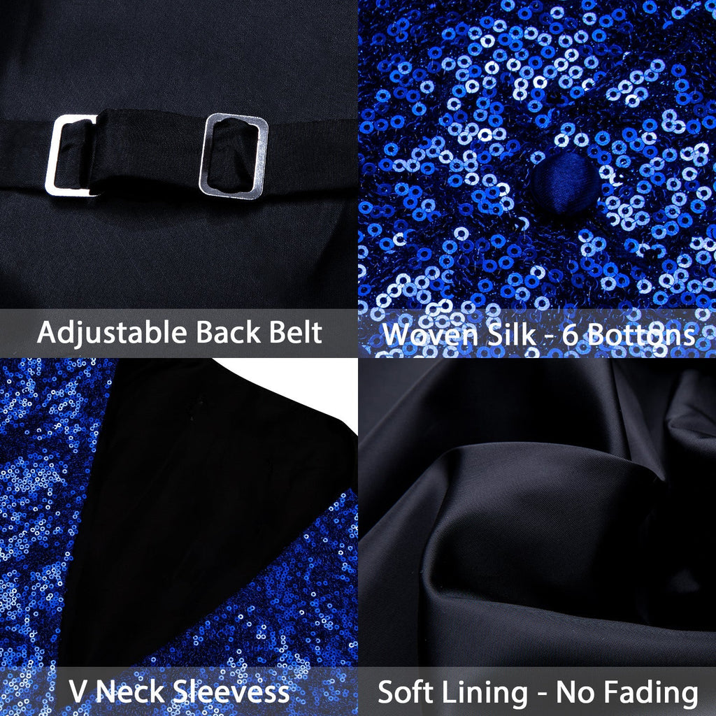 GentCrest Blue Sequin Vest Set - Image 7