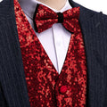 Red Sequins Vest Set - GentCrest