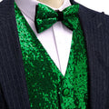 Green Sequins Vest Set - GentCrest