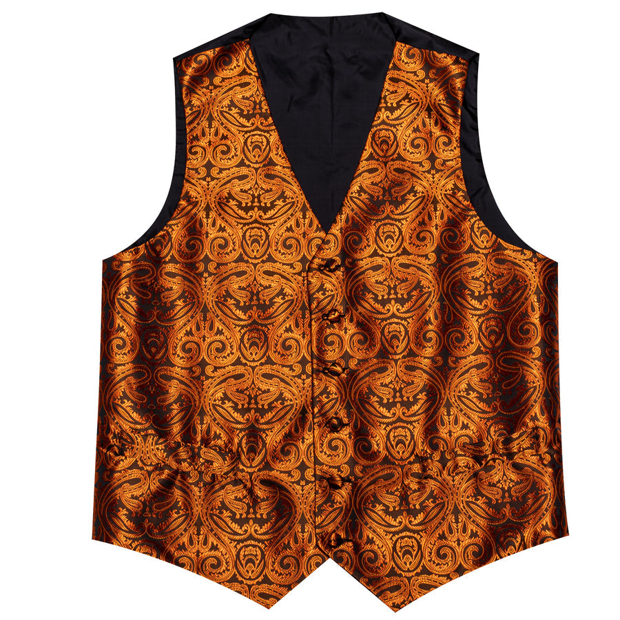 Regal Black & Gold Paisley Vest Set - GentCrest - View 3