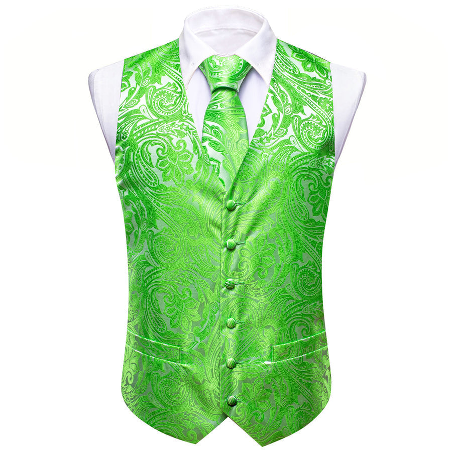 Verdant Green Floral - 4 Piece Vest Set - GentCrest - View 3
