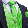 Verdant Green Floral - 4 Piece Vest Set - GentCrest