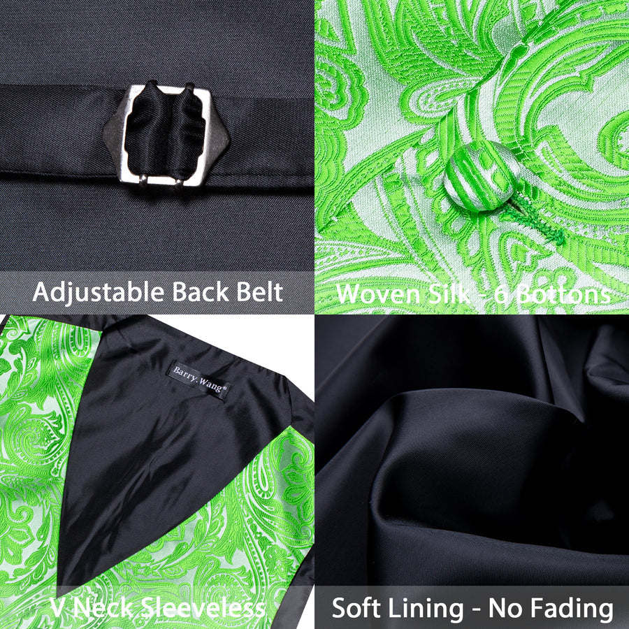 Verdant Green Floral - 4 Piece Vest Set - GentCrest - View 5