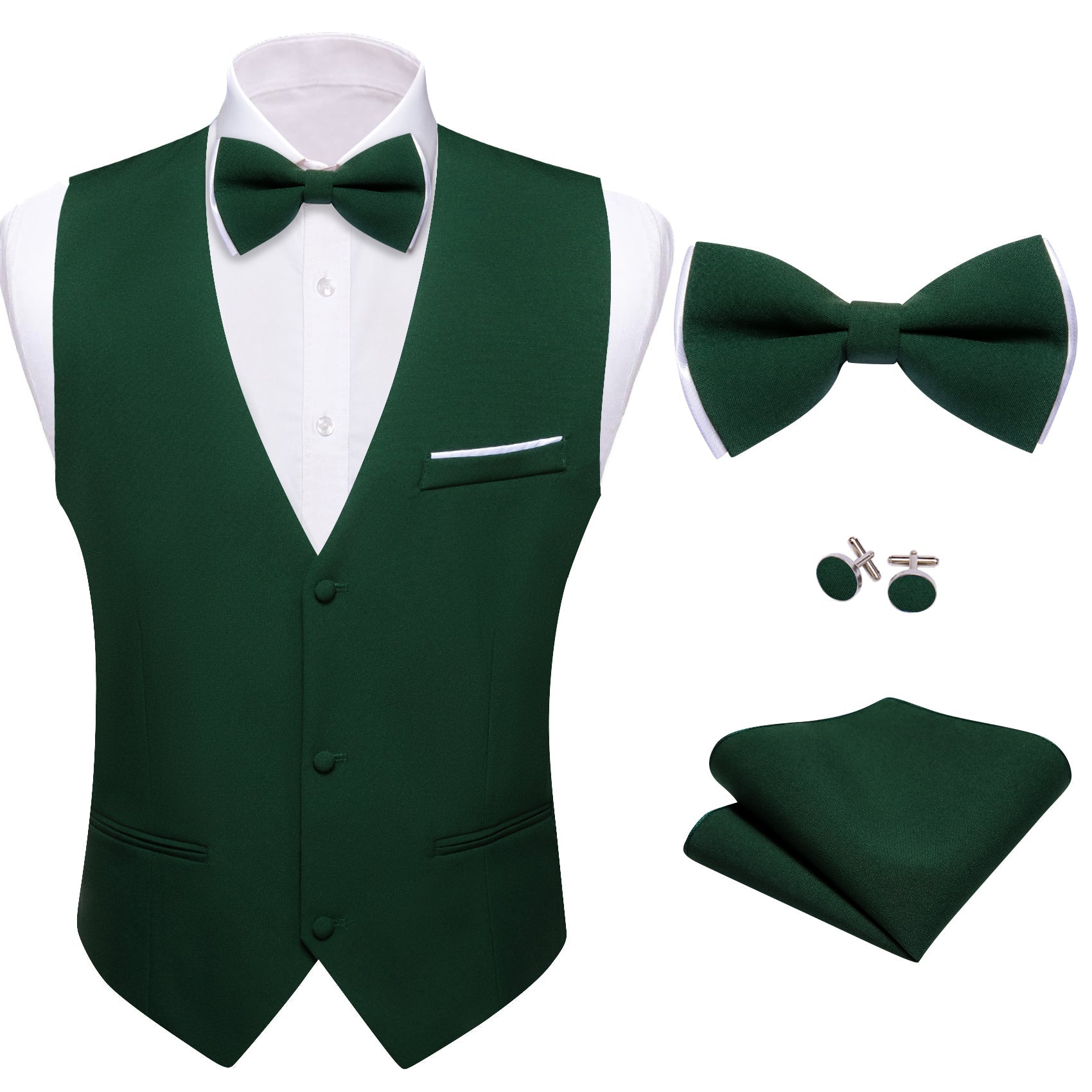 GentCrest Green Solid Vest Set - Image 2