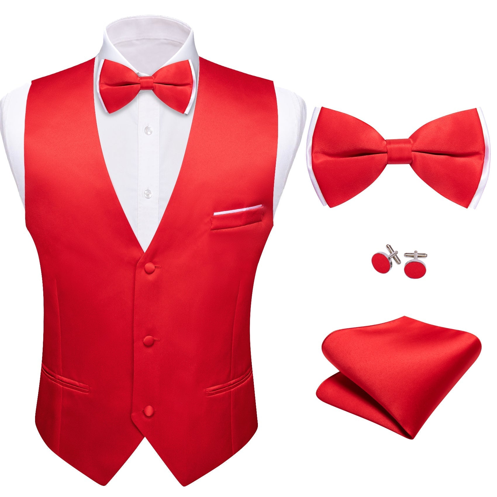 GentCrest Red Solid Vest Set - Image 2