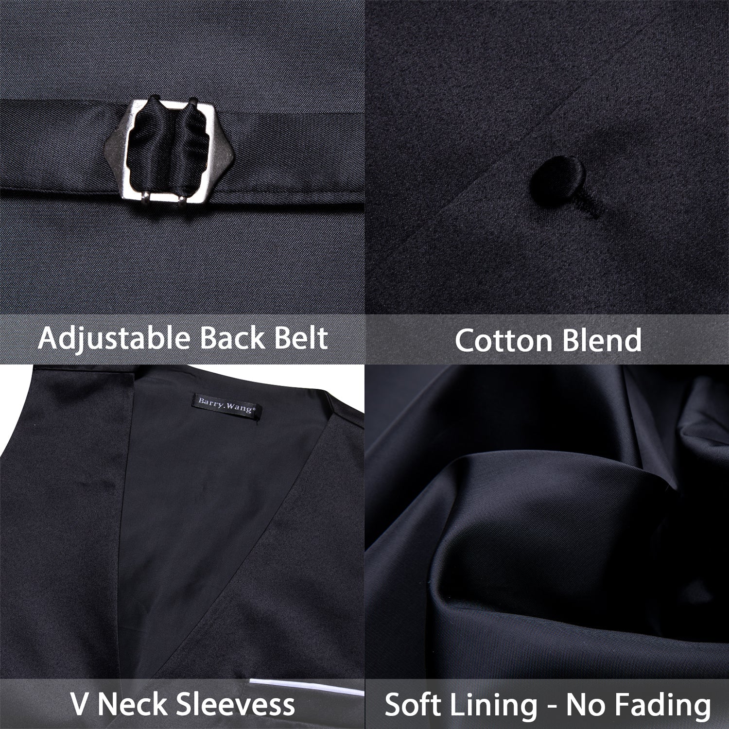 GentCrest Black Solid Vest Set - Image 3