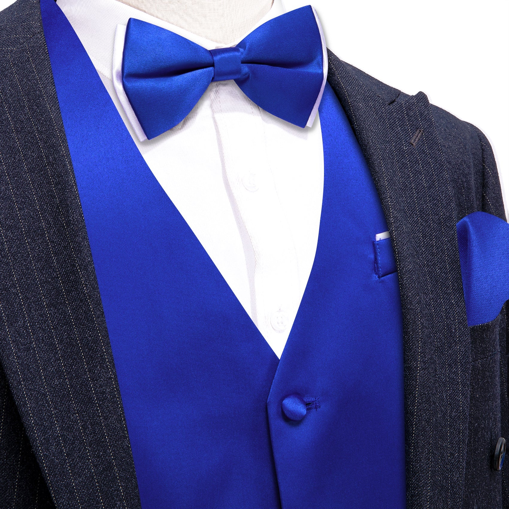 GentCrest Blue Solid Vest Set - Image 1