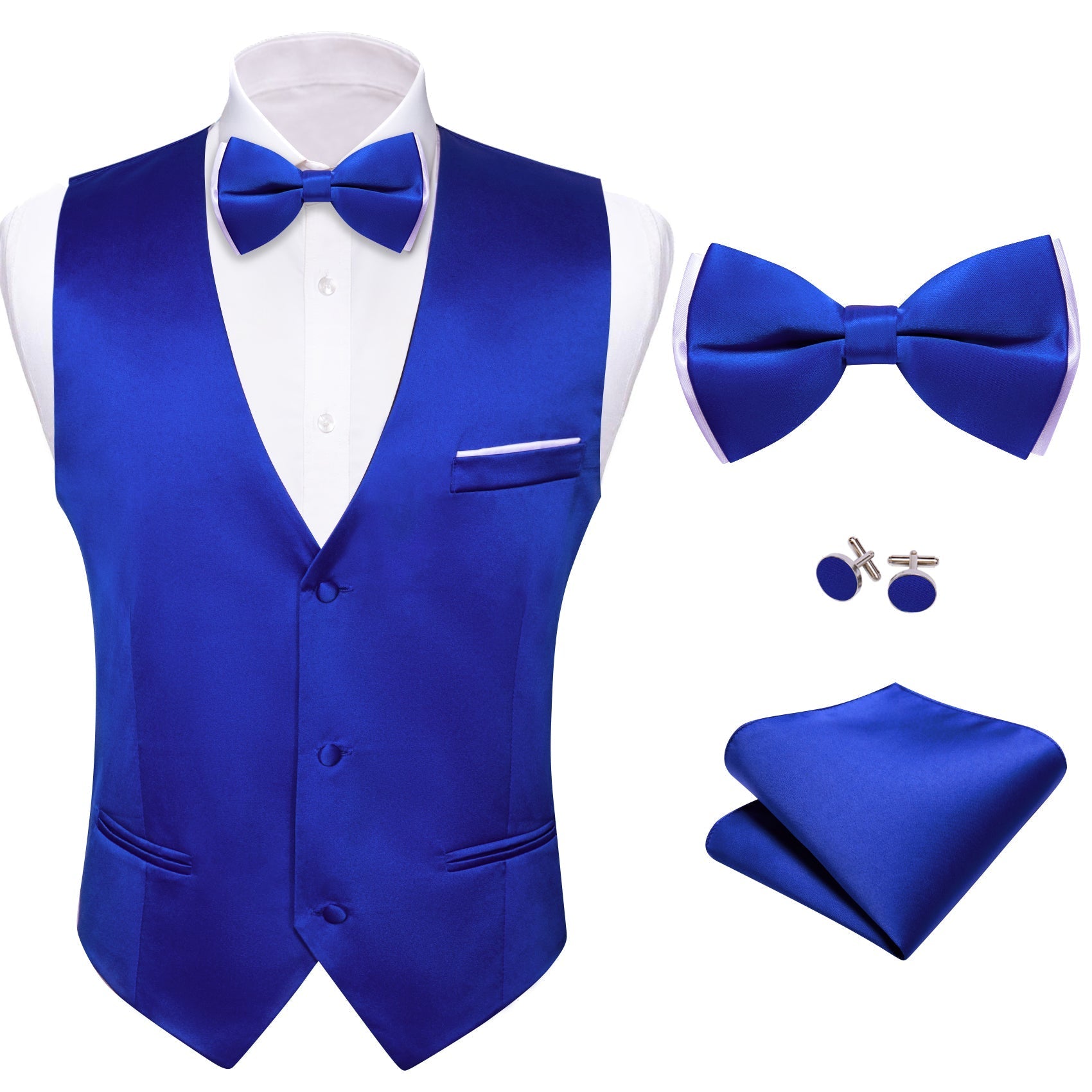 GentCrest Blue Solid Vest Set - Image 2