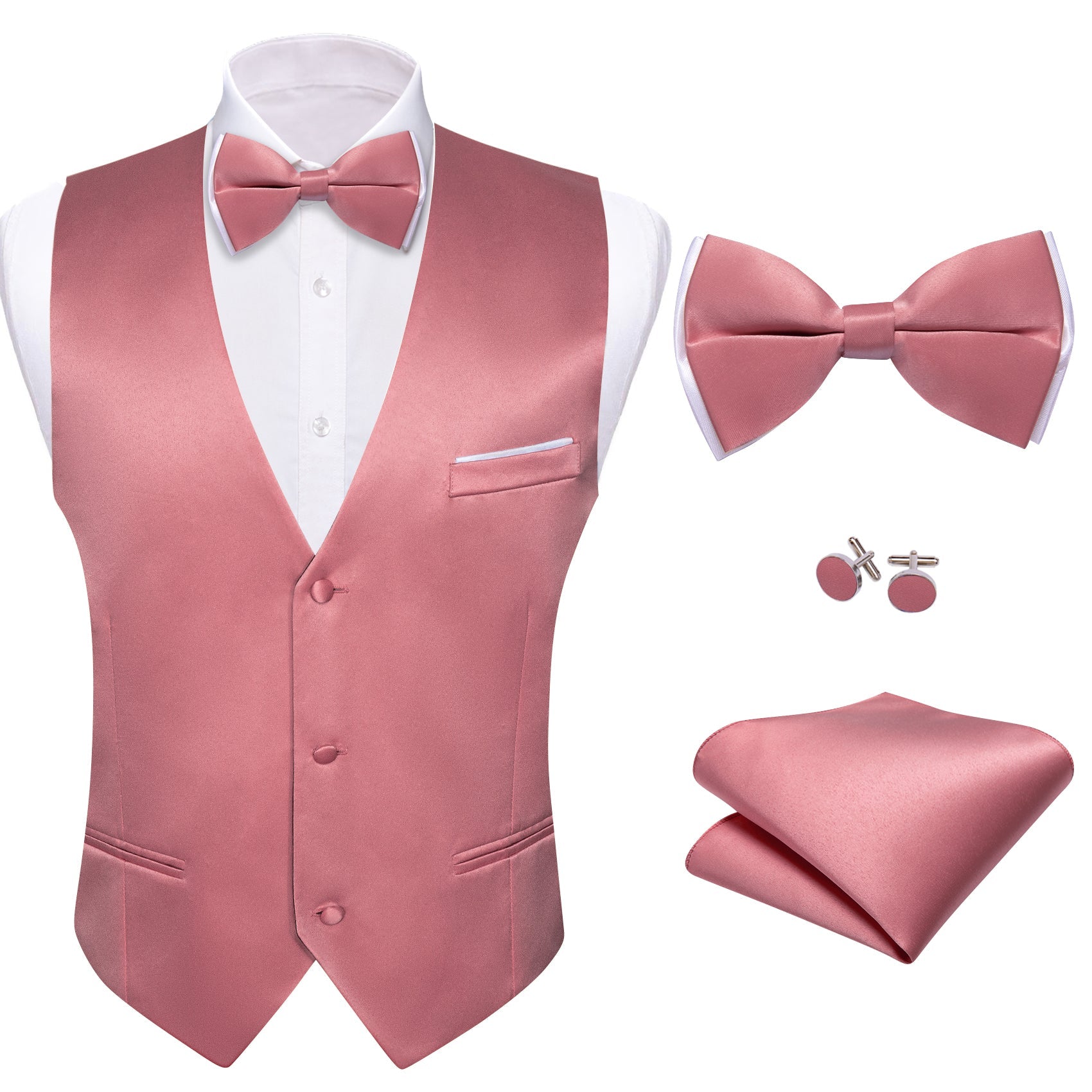 GentCrest Coral Solid Vest Set - Image 4