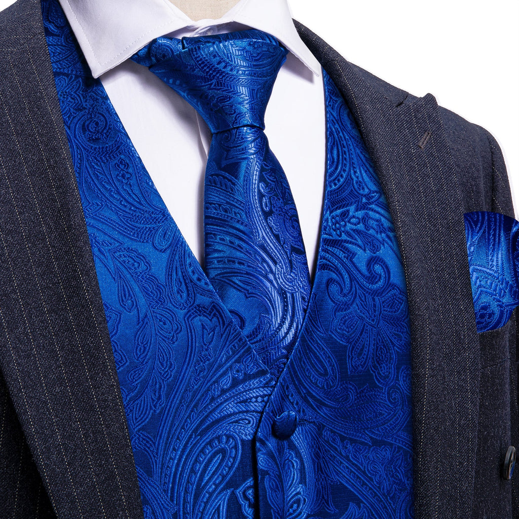 GentCrest Blue Paisley Vest Set - Image 1