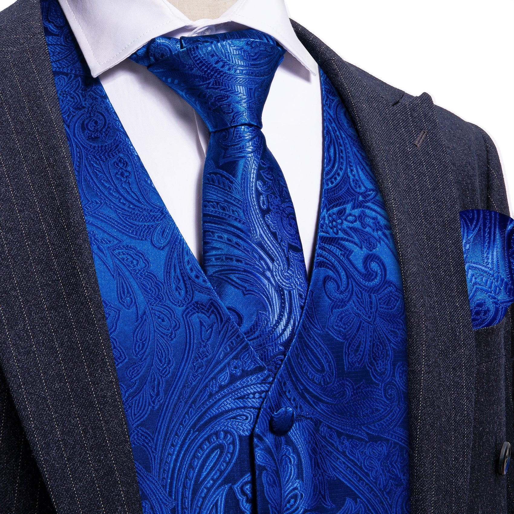 GentCrest Blue Paisley Vest Set - Image 1