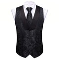 Black Paisley with Black Collar Vest Set - GentCrest