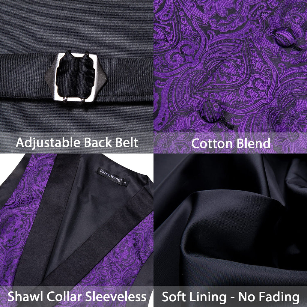 GentCrest Purple Paisley Vest Set - Image 6