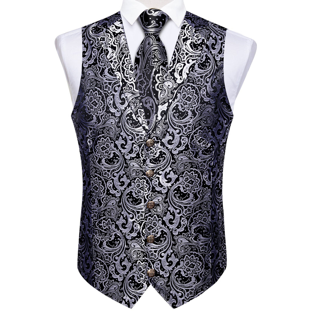 GentCrest Silver Floral Vest Set - Image 1