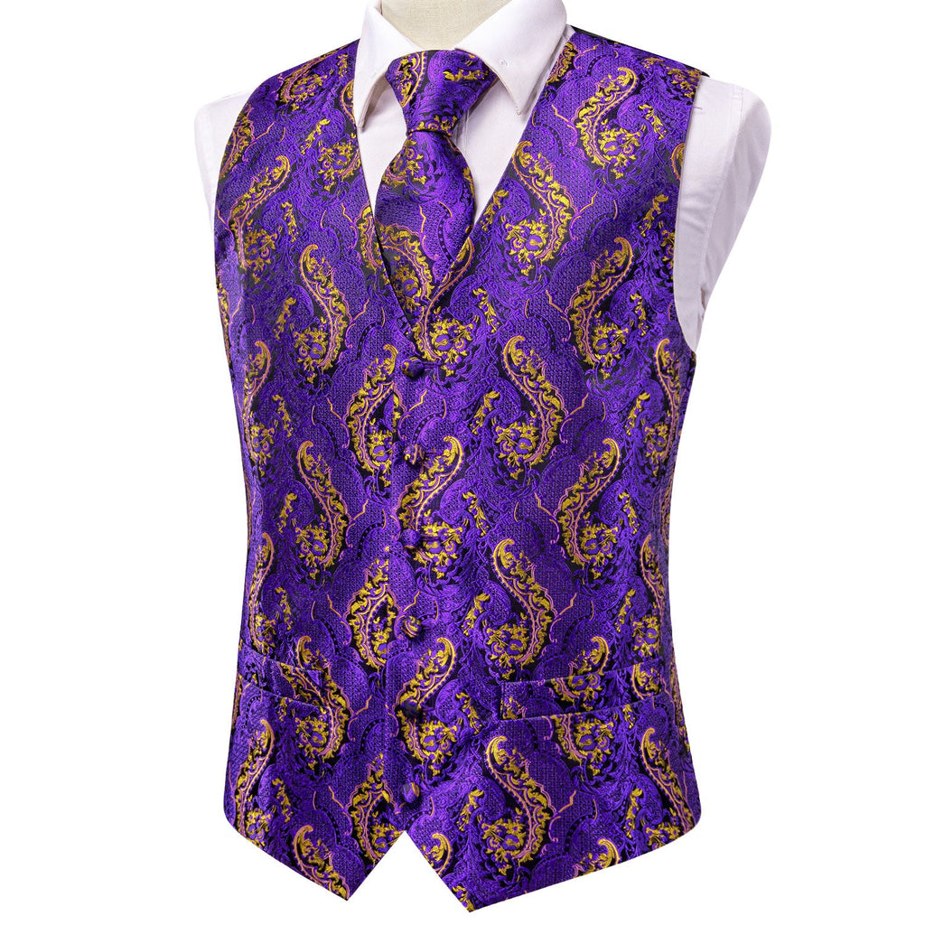 GentCrest Purple Paisley Vest Set - Image 4