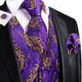 GentCrest Purple Paisley Vest Set - Image 1