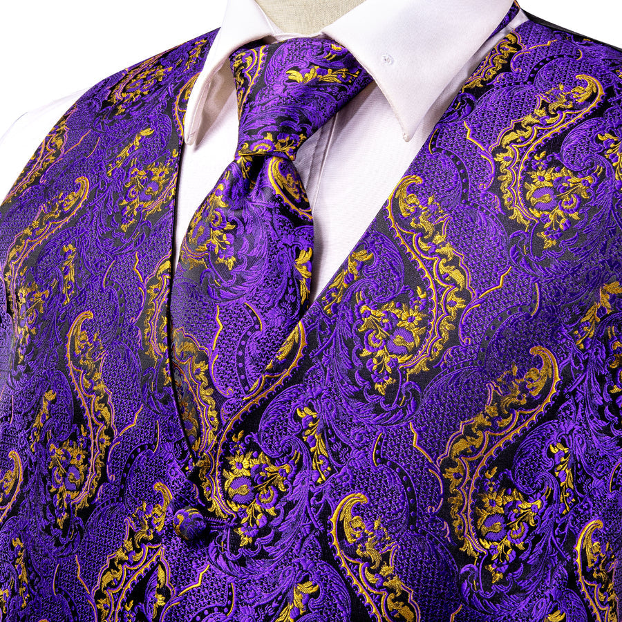 GentCrest Purple Paisley Vest Set - Image 2