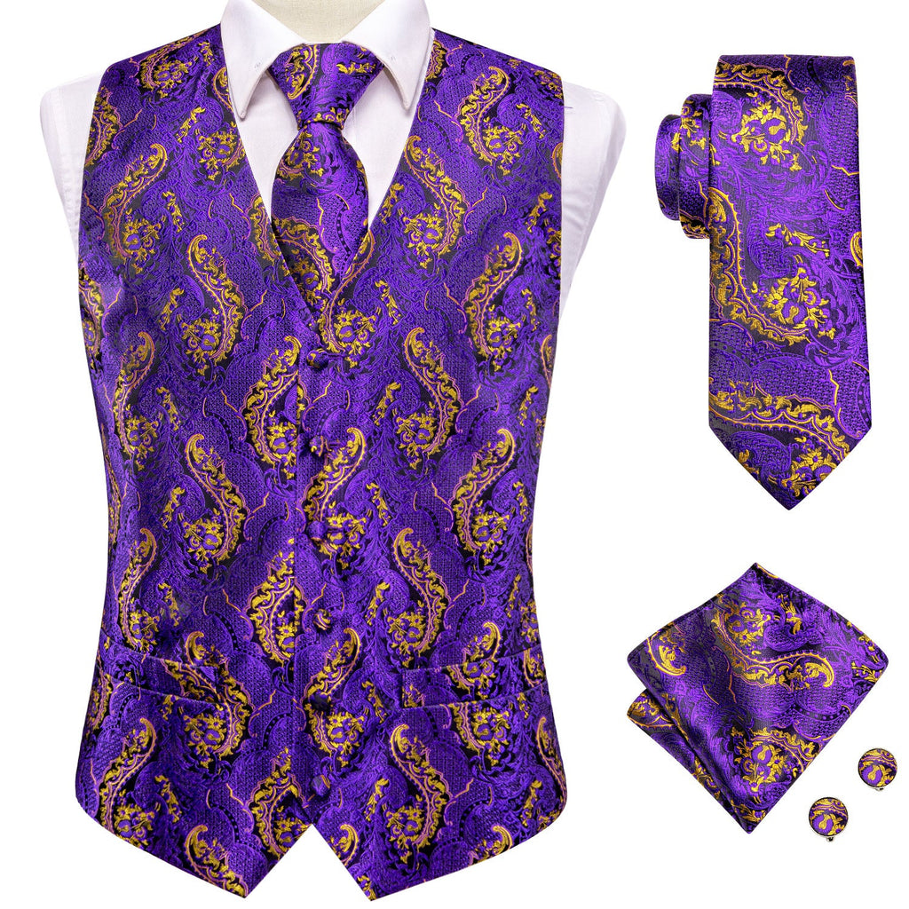 GentCrest Purple Paisley Vest Set - Image 5