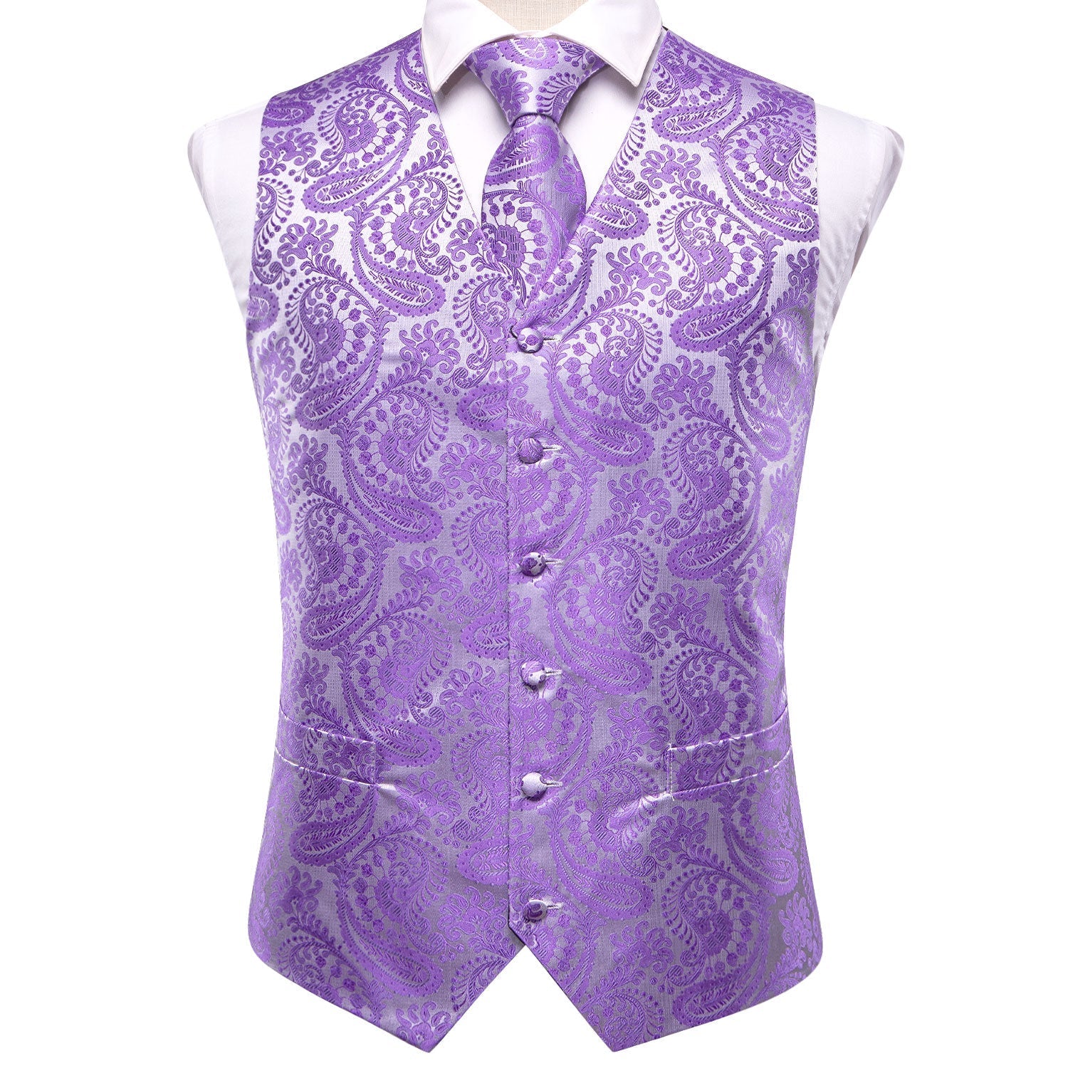 GentCrest Purple Paisley Vest Set - Image 2