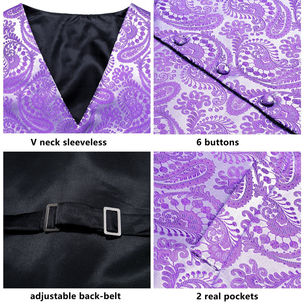 GentCrest Purple Paisley Vest Set - Image 6