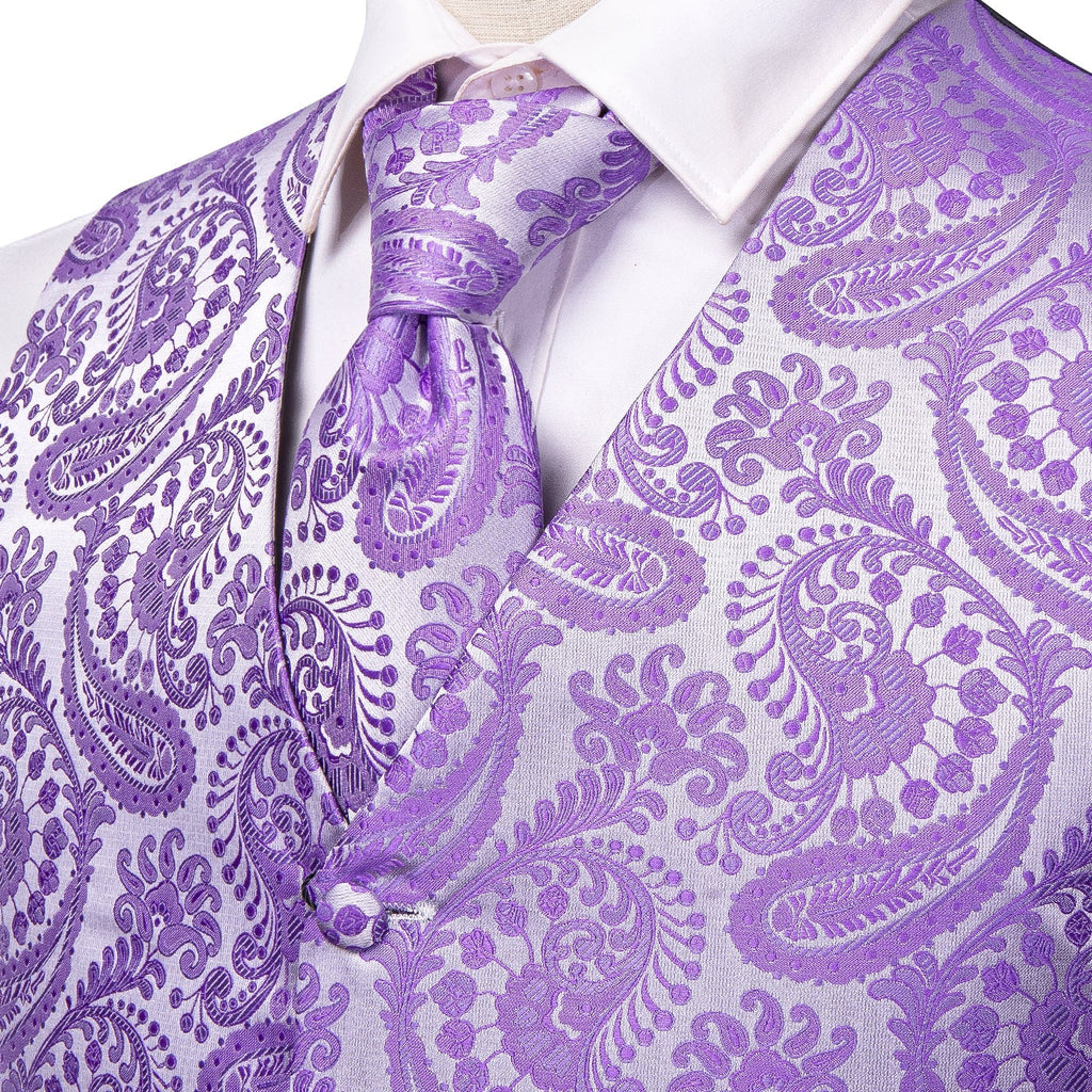 GentCrest Purple Paisley Vest Set - Image 3