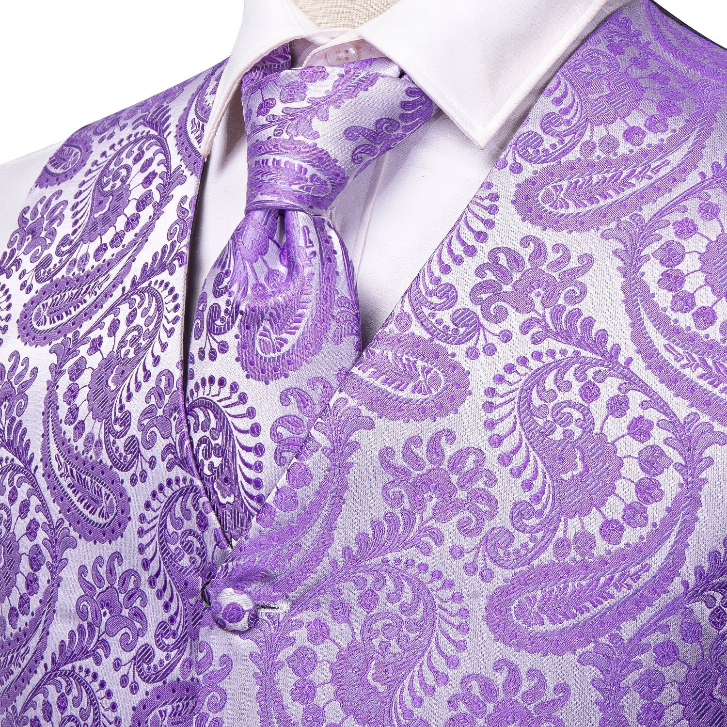 GentCrest Purple Paisley Vest Set - Image 3
