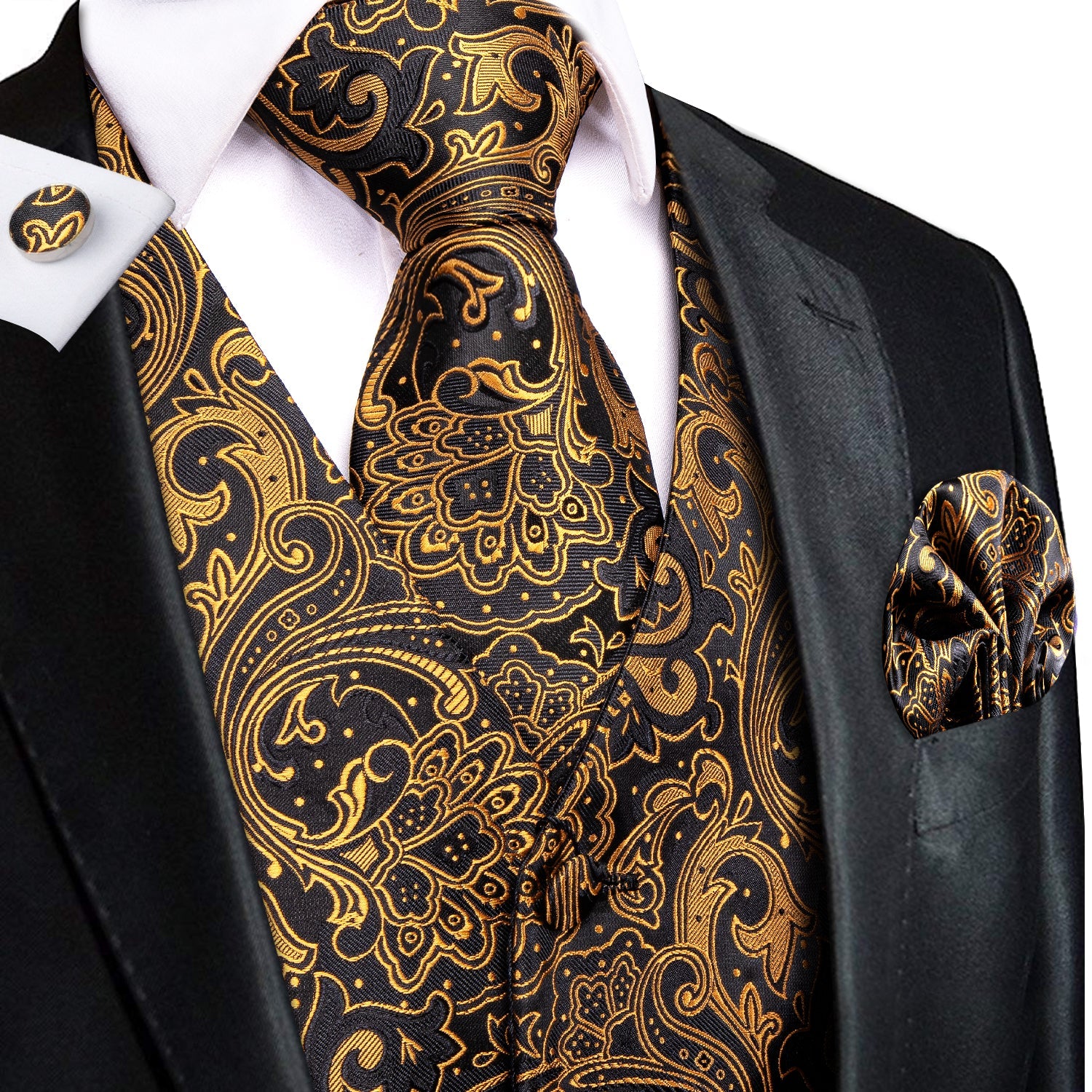 GentCrest Black Paisley Vest Set - Image 1