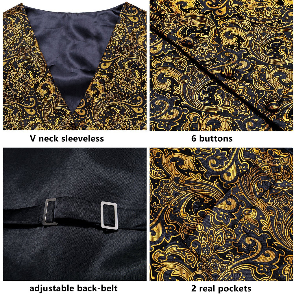 GentCrest Black Paisley Vest Set - Image 5