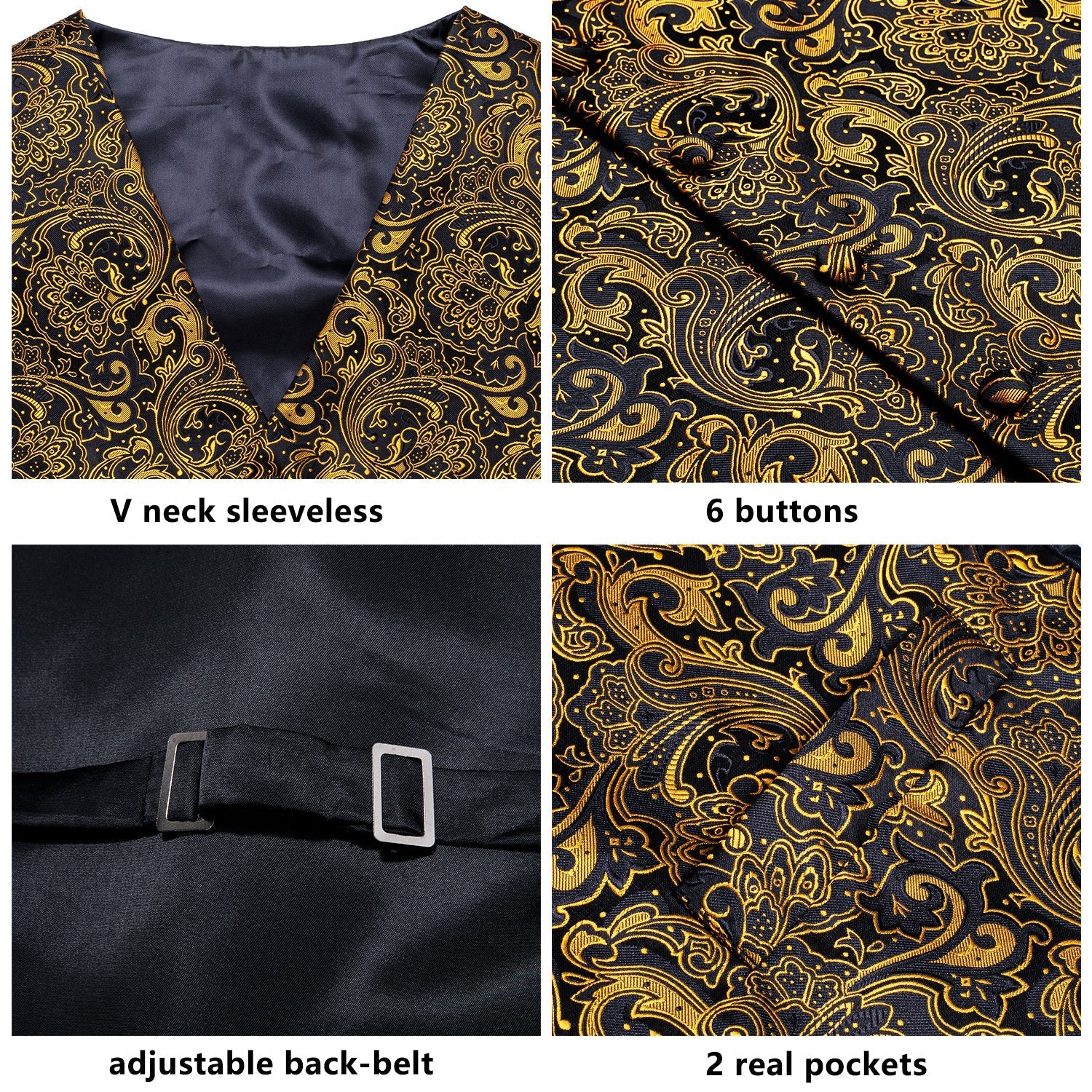 GentCrest Black Paisley Vest Set - Image 5