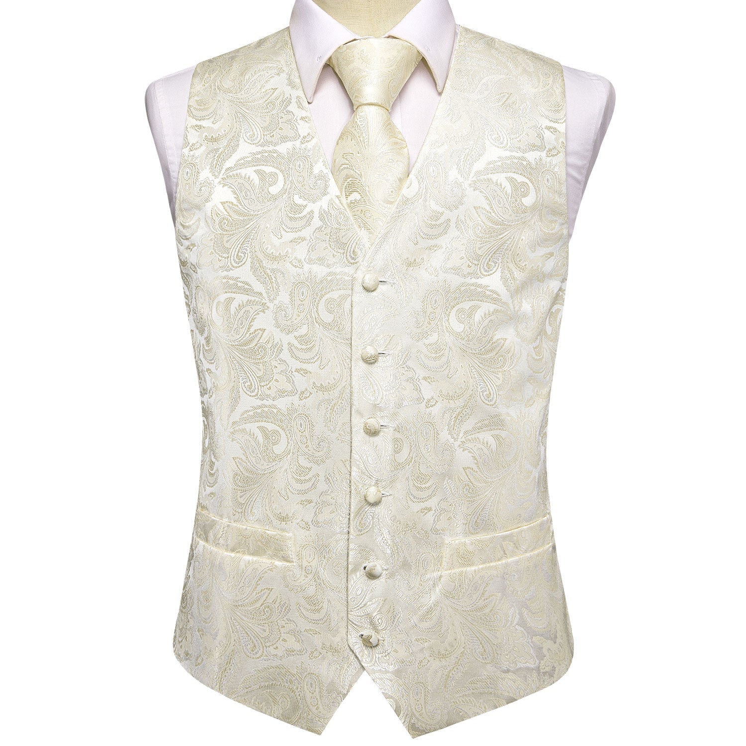 GentCrest White Paisley Vest Set - Image 5