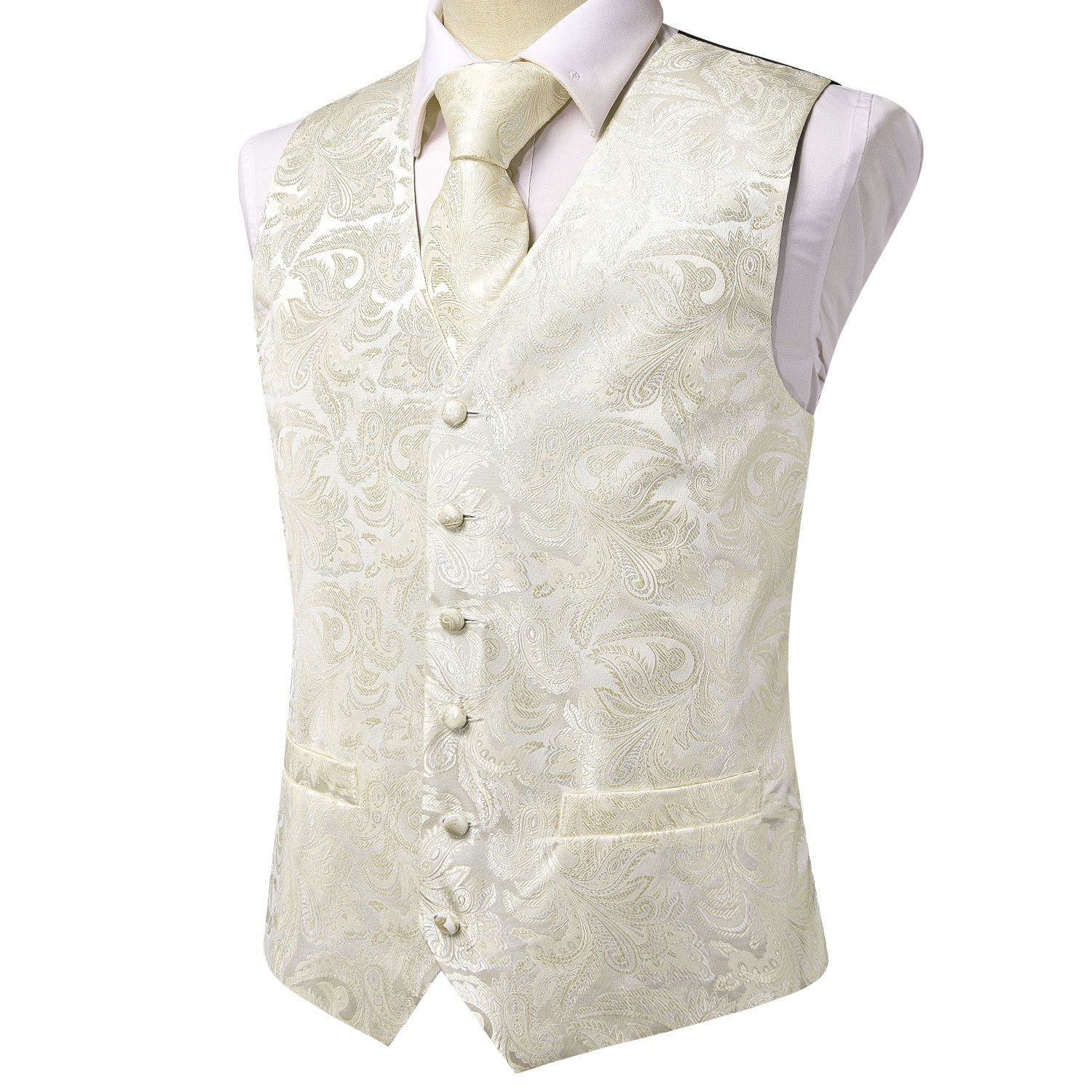 GentCrest White Paisley Vest Set - Image 4