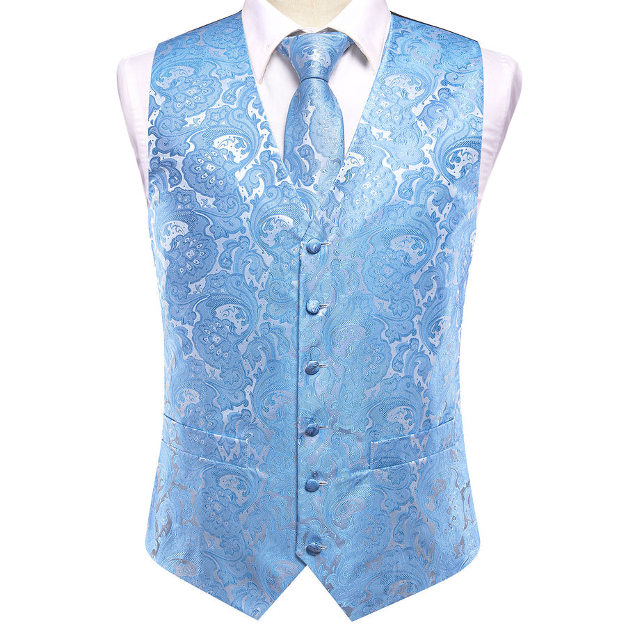 Azure Paisley Vest Set - GentCrest - View 6